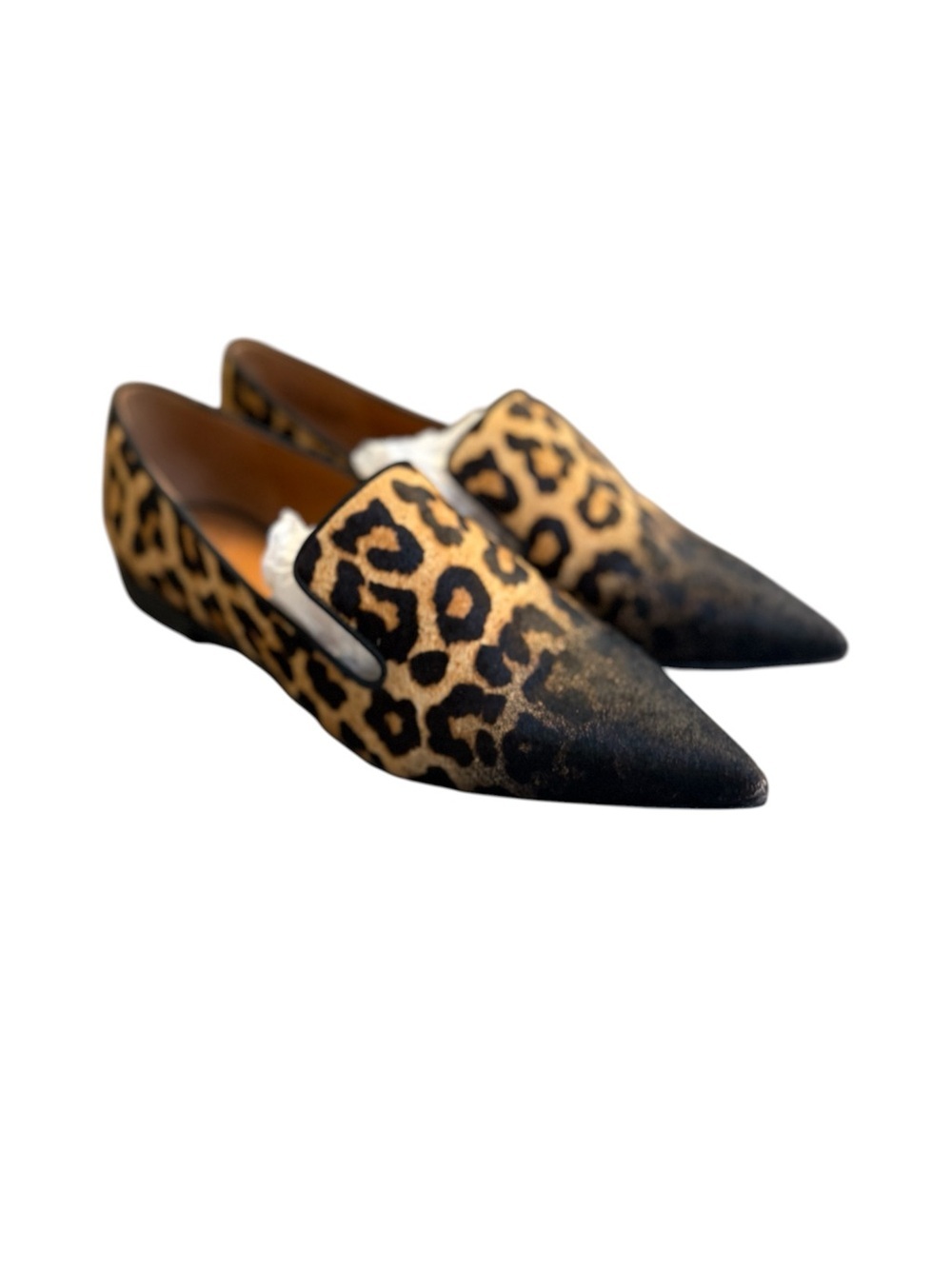 Franco Sarto Leopard-Print Pointed Toe Flats - Brown/Black